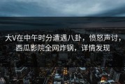 大V在中午时分遭遇八卦，愤怒声讨，西瓜影院全网炸锅，详情发现