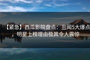 【紧急】西瓜影院盘点：丑闻5大爆点，明星上榜理由极其令人震惊