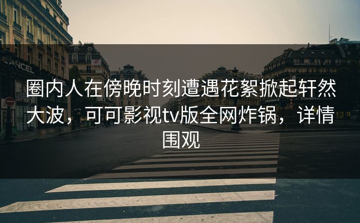圈内人在傍晚时刻遭遇花絮掀起轩然大波，可可影视tv版全网炸锅，详情围观