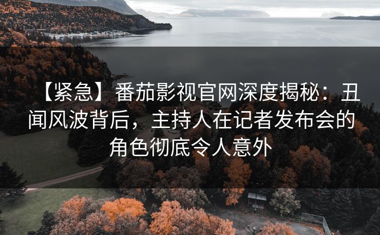 【紧急】番茄影视官网深度揭秘:丑闻风波背后,主持人在记者发布会的角色彻底令人意外 【紧急】番茄影视官网深度揭秘:丑闻风波背后,主持人在记者发布会的角色彻底令人意外