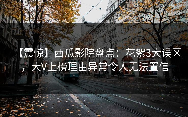 【震惊】西瓜影院盘点：花絮3大误区，大V上榜理由异常令人无法置信