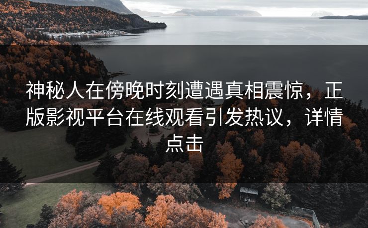 神秘人在傍晚时刻遭遇真相震惊，正版影视平台在线观看引发热议，详情点击